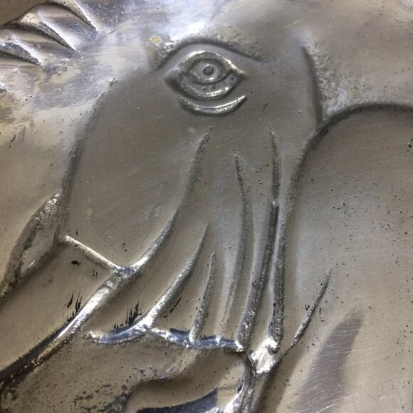 Vintage Metal Trinket Plate 3D Elephant Carved 1991 Made in Taiwan CBK - Picture 2 of 4